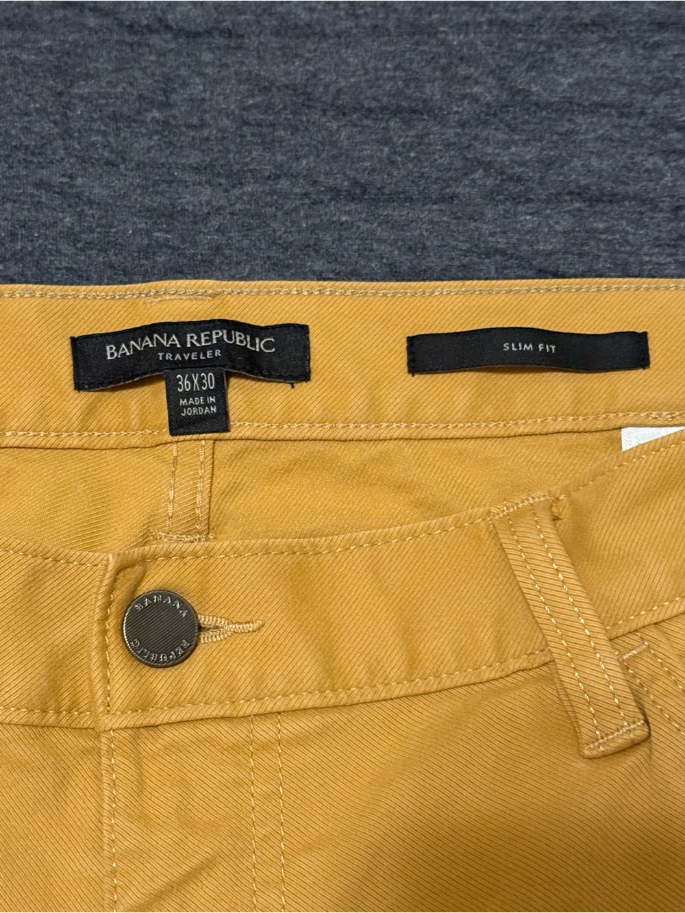 Banana Republic Men's Slim Fit Travelers in Mustard Yellow